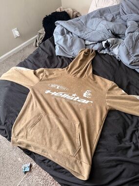 Hellstar Inspired Tan Graphic Hoodie